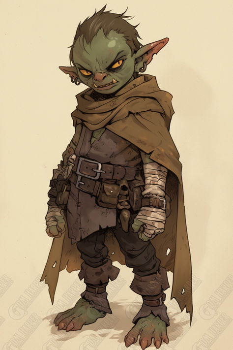 Goblin Rogue Goblin Dnd Character Design, Dnd Goblin Character Design, Hobgoblin Character Art, Goblin Fantasy Art, Male Goblin Art, Goblin Armor, Gremlin Character, Goblin Cleric, Goblin Barbarian