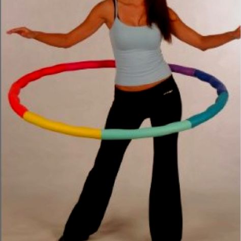 Weighted hula hoop. You can burn 70-90 calories every 10 mins. This is the same exact one I have at home. Works your abs like none other :) Weighted Hula Hoop, Weighted Hula Hoops, Hula Hoop Workout, Great Ab Workouts, Best Ab Workout, Best Abs, Popular Workouts, Ab Workout At Home, Thigh Exercises