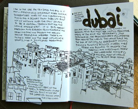 Desert diary | Danny Gregory Danny Gregory, Dubai Art, Visual Diary, Visual Journal, Graphic Design Poster, Magazine Layout, Ink Illustrations, Scrapbook Journal, Art Pages