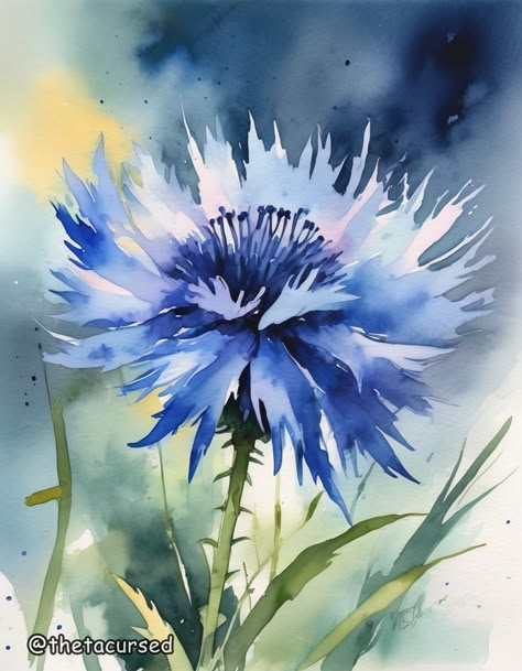 Watercolor Cornflower, Series Wallpaper, Learn Watercolor Painting, Watercolor Flowers Tutorial, Learn Watercolor, Gouache Art, Loose Watercolor, Watercolor Flower Art, Watercolor Painting Techniques