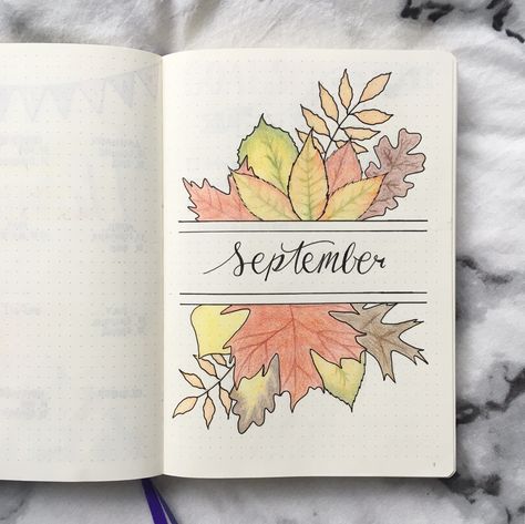 The title page for September in my bullet journal, inspired by a pin I found on here Doodle Bullet Journal, August Bullet Journal Cover, Bullet Journal Mood Tracker, Bullet Journal August, Bullet Journal September, Bullet Journal October, Journal January, Bullet Journal Month, January Bullet Journal