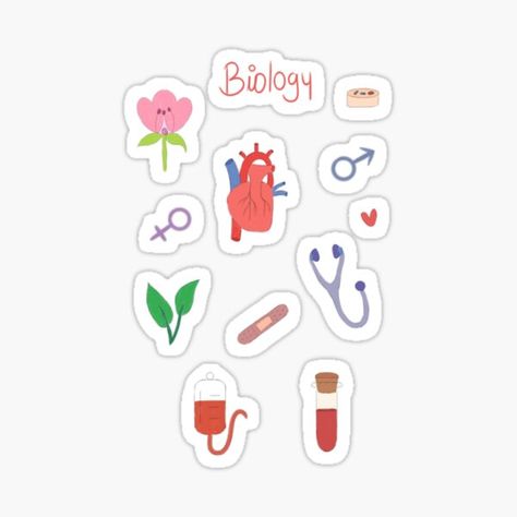 "Biology stickers sheet │2" Sticker by sahereative-03 | Redbubble Cute Biology Stickers, Biology Stickers, Decorating Notebooks, Stickers Design, Stickers Sheet, Scrapbook Stickers Printable, Notebook Stickers, School Stickers, Medical Science