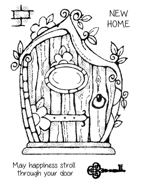 Woodware Stamps, Clear Acrylic Stamps, Adult Coloring Designs, Acrylic Stamp, Fairy Door, Photopolymer Stamps, Fairy Doors, Embossing Powder, House Drawing