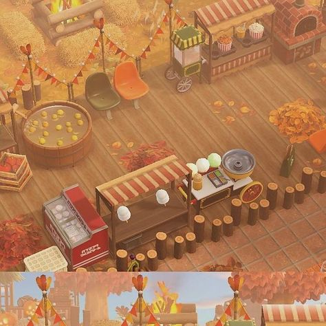 dalia on Instagram: "there’s nothing more delicious than carnival food🥧🍿🤍 full build for this area is available on my YouTube channel!🤍 . . . tags🏷: #acnh #animalcrossing #animalcrossingnewhorizons #acnhautumn #acnhautumntown #acnhautumncity #acnhhalloween #acnhcarnival #acnhfestival #acnhfallcore #scnhfallfair #acnhpumpkins #acnhcitycore #acnhdecorating #acnhinspo #acnhinspiration #acnhyoutube #acnhyoutuber #daliacrossing" Acnh Fall Campsite, Acnh Fun Fair Ideas, Acnh Festival Ideas, Acnh Boardwalk Carnival, Acnh Harvest Festival, Acnh Fair Ideas, Acnh Festival Area, Acnh Fall Festival, Acnh Jam Stand