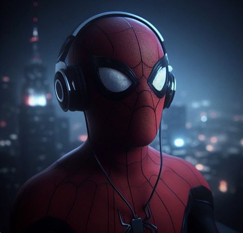 Spider Man With Headphones, Spiderman Headphones, Spiderman, Headphones, Collage, Anime, Pins, Quick Saves