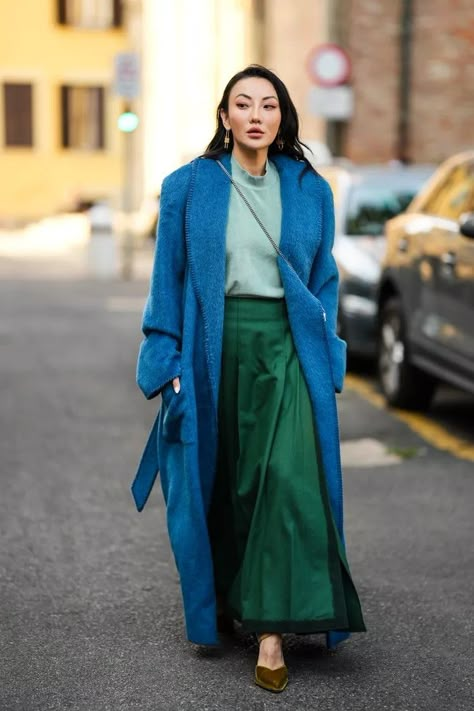 Jewel Tones Fashion Outfit, Vivid Winter Outfits, Color Blocking Outfits Winter, Colorful Wardrobe Capsule, Deep Winter Fall Outfits, Bright Winter Outfits Casual, Bright Winter Fashion, Vibrant Autumn Outfits, Blue Velvet Skirt Outfit