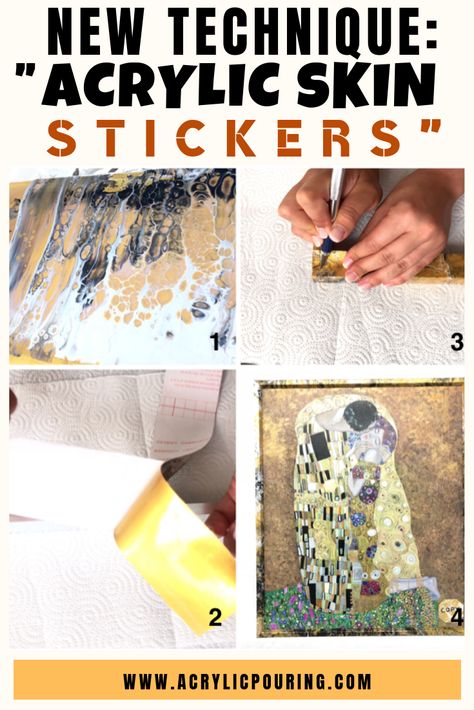 Check out Julia Knoll's acrylic skin sticker technique.    via @acrylicpouring Acrylic Skins Ideas, Acrylic Pour Embellishments, How To Mix Skin Tones In Acrylic, How To Make Skin Tone Acrylic Paint, How To Get Cells In Acrylic Pouring, Acrylic Skins, Skin Craft, Acrylic Techniques, Skin Paint