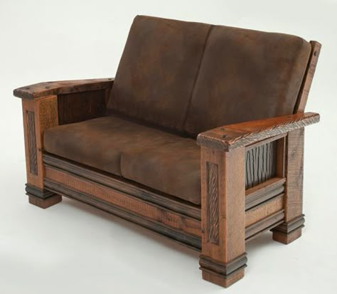 Lodge Sofa, Natural Living Room Decor, Cabin Sofa, Rustic Cottage Decor, Leather Living Room Furniture, Mission Furniture, Rustic Sofa, Barnwood Furniture, Craftsman Furniture