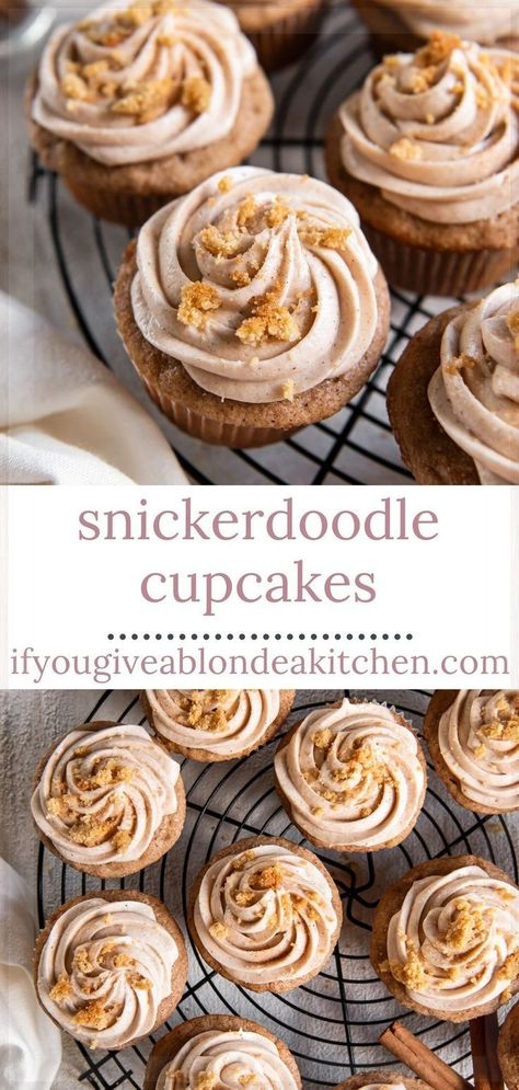 Apple Spice Cupcakes, Snickerdoodle Cupcakes, The Namesake, Cinnamon Cream Cheese, Unique Cupcakes, Fall Cupcakes, Snickerdoodle Cookies, Gourmet Cupcakes, Spice Cupcakes