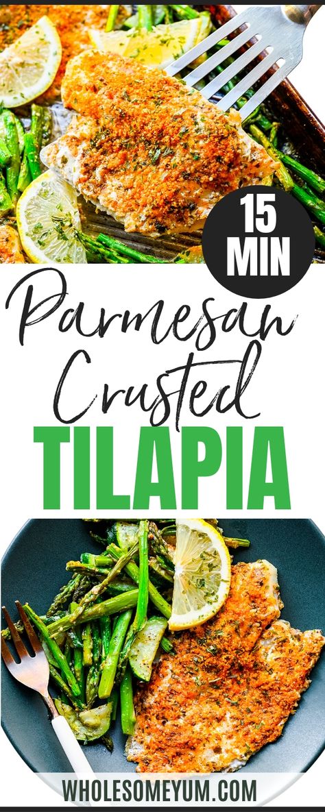 Talipia Recipes Sheet Pan, Teriyaki Tilapia Recipes, Sheet Pan Tilapia Recipes, One Pan Tilapia And Veggies, Tilapia Asparagus Recipes, Meal Prep With Tilapia, Pistachio Crusted Tilapia, Tilapia Recipes Baked Sheet Pan, Talapia Ideas Meal Prep