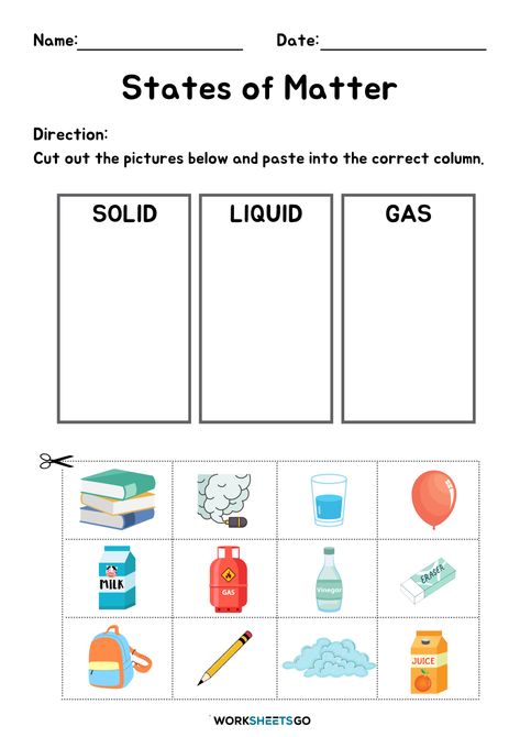 States Of Matter Worksheets States Of Matter For Preschool, Free States Of Matter Printables, Science Matter Worksheets, Science Lessons For 2nd Grade, Free Printable Science Worksheets, 1st Grade Science Worksheets Free Printable, Matter Worksheet Grade 3, States Of Matter Worksheet 2nd Grade, Matter Worksheets 2nd Grade