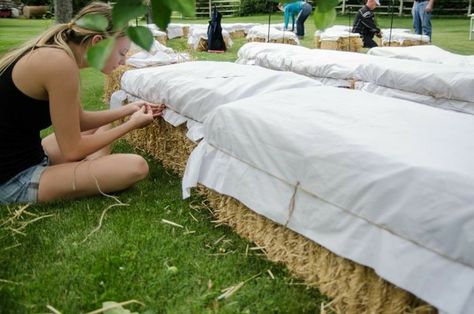 Hay Bail, Hay Bale Seating, Wedding Ceremony Seating, Backyard Wedding Ceremony, Party Seating, Bonfire Party, Rustic Wedding Decorations, Hay Bales, Ceremony Seating