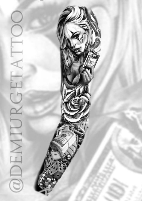 Tattoo Ideas Money, Tattoos For Guys Back, Chicano Sleeve Tattoo, Chicana Tattoo Design, Chicano Sleeve, Chicano Tattoo Design, Voll Arm-tattoos, Guys Back, Chicano Tattoos Sleeve