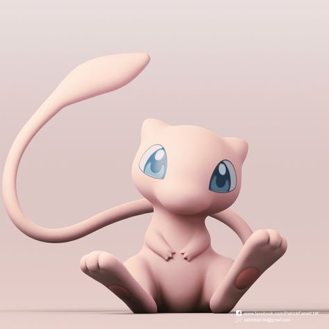 Mew Pokemon, 3d Pokemon, Mew And Mewtwo, Pokemon Mew, Pokemon Sketch, Wall E, Print Models, Pokemon Art, Pokemon Go