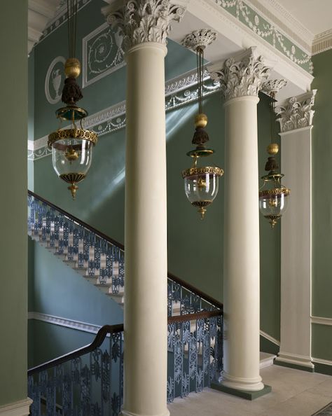 Manor Interior, Georgian Interiors, English Architecture, Neo Classical, Georgian Homes, Stately Home, Grand Staircase, Park Homes, Neoclassical