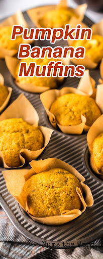 Pumpkin Banana Muffins are the perfect way to start your day! They are delicious, quick, and include everything you love about fall! #numstheword #pumpkinbananamuffins #bananapumpkinmuffins #pumpkinmuffinswithbanana #bananapumpkinmuffinrecipe #pumpkinmuffinswithbananas #bananamuffinswithpumpkin #pumpkinandbananamuffins #pumpkinbananabreadmuffins #bananapumpkinmuffin #easybananapumpkinmuffins #pumpkinmuffins Muffins With Bananas, Pumpkin Banana Bread Muffins, Banana Pumpkin Muffins, Fresh Pumpkin Recipes, Pumpkin Banana Muffins, Pumpkin Banana, Homemade Muffins, Sweet Pumpkin, Pumpkin Flavor