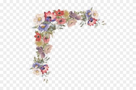 Floral Corner Border, Corner Png, Floral Design Drawing, Flower Border Png, Merry Christmas Frame, Corner Border, Rosé Png, Border Png, Vintage Borders