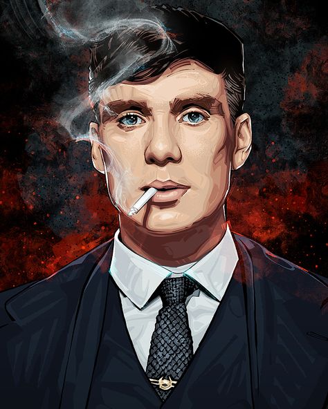 Peaky Blinders fanart by Nikita Abakumov. Prints available - follow the link. #peakyblinders #thomasshelby #tommyshelby #birmingham #cillianmurphy #art #artist #artwork #nabakumov Peaky Blinders Poster, Peaky Blinders Characters, Peaky Blinders Wallpaper, Peaky Blinders Thomas, Peaky Blinders Tommy Shelby, Arte Nerd, Portraiture Painting, Image Swag, Swag Cartoon