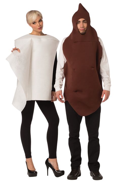 Poop and Toilet Paper Adult Costume (Pair) Cute Toddler Halloween Costumes, Paper Costume, Funny Adult Costumes, Funny Couple Costumes, Halloween Parejas, Couples Costume, Couple Costumes, Toddler Halloween Costumes, Toddler Halloween