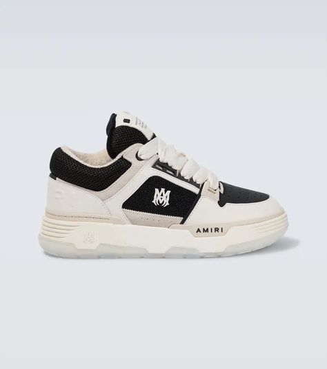 Amiri - MA-1 leather and mesh sneakers | Mytheresa Amiri Shoes, Amiri Sneakers, Pretty Sneakers, Luxury Boots, Nike Jordan Retro, Off White Shoes, Leather Brogues, Mens Designer Shoes, Mesh Sneakers