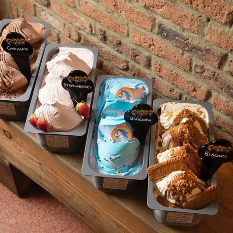 Gelato Display, Gelato Ice Cream, Local Milk, Small Batches, Cafe Bar, Takeout Container, Gift Set, Ice Cream, Cafe