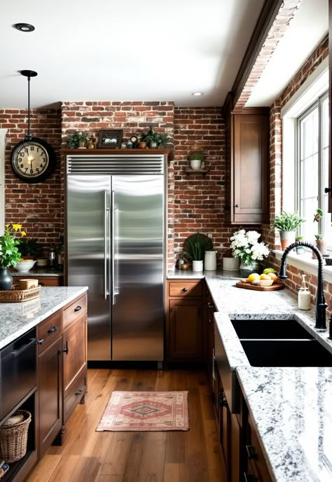 Red brick bedroom