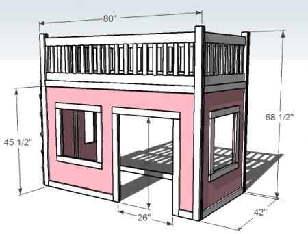 Loft Bed Diy, Bed Playhouse, Playhouse Loft, Playhouse Loft Bed, Bed Cake, A Loft Bed, Playhouse Bed, Loft Bed Plans, Diy Loft Bed