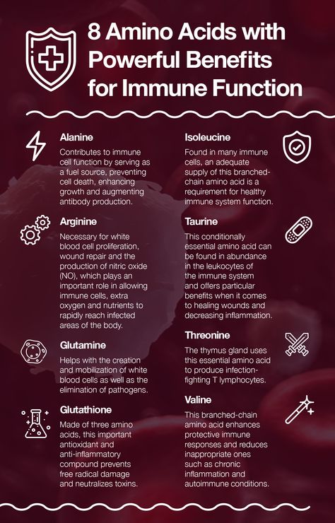 Here are eight amino acids shown to have powerful benefits for immune function. Amino Acids Benefits, Amino Acid, Wellness Tips, Vitamins And Minerals, Amino Acids, Immune System, Health And Wellness, Vitamins, Benefits