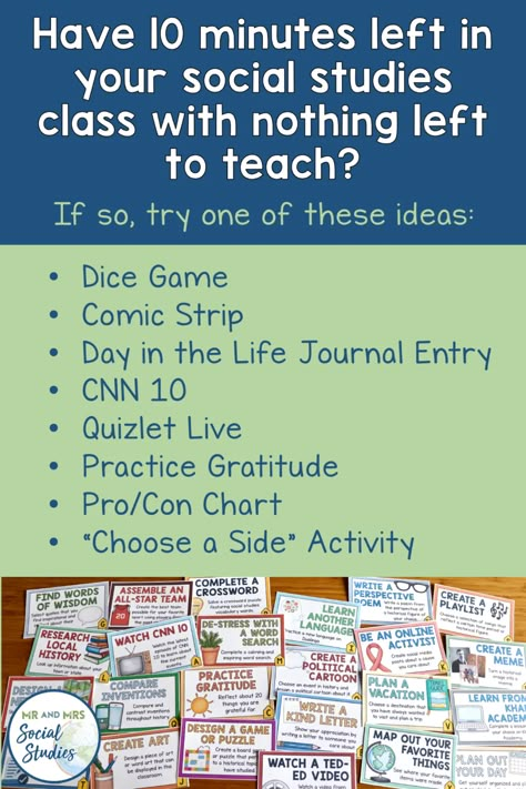 Social Studies Assessment Ideas, Social Studies Strategies, Bell Ringers For High School History, Social Studies Stations, Fifth Grade Social Studies, Social Studies Bulletin Board Ideas, Social Studies Teaching Strategies, Teaching Social Studies Middle School, Grade 6 Social Studies