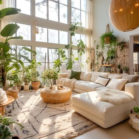 Plant Filled Living Room, Brown And Green Living Room, Minimalist Living Room Ideas, Living Room Minimalist, Earthy Home Decor, Room Minimalist, Aesthetic Living Room, Living Room Plants, Dream Apartment Decor