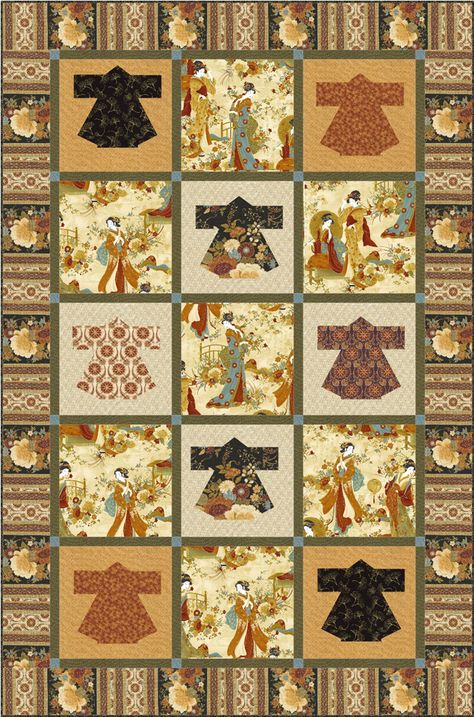 Japanese Quilt Patterns, Asian Quilts, Quilt Panels, Lap Quilt Patterns, Japanese Quilts, Timeless Treasures Fabric, Lap Quilts, Kimono Fabric, Panel Quilts