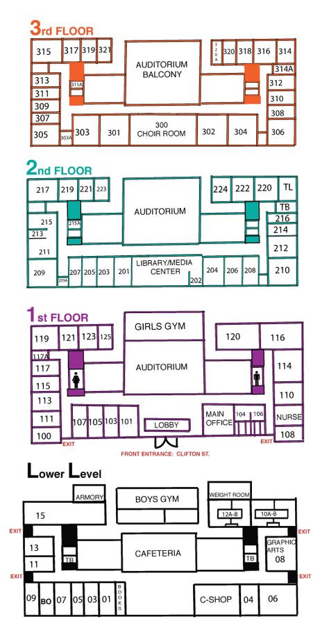 High School Floor Plans: The Importance of Design in Education School Layout Ideas, Building Floor Plan, Small School Layout, Bloxburg School Layouts 2 Story With Dorms, Highschool Layout, School Floorplans, Japanese School Layout Bloxburg, Floor Plan School, Sims School Building