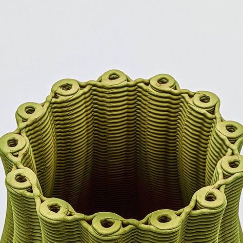 Check out this 3D Printed Ceramic Vase! Created in house at OneOffRobotics in Chattanooga, TN. — #innovation #3DPrinting #TechExperiment #CeramicInnovation #robotics #ceramics #ceramicprinting 3d Printed Ceramics, 3d Ceramic, Graduation Project, Chattanooga Tn, Design Products, Robotics, Ceramic Vase, 3d Design, 3d Print