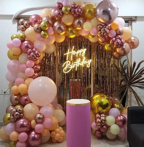 balloon ring decoration Ring Balloon Decor Birthday, Baloons Idea For Birthday Girl, Balloon Ring Decoration Ideas, Ring Birthday Decoration, Baloon Decoration Ideas Birthday, Decoration At Home For Birthday, Ring Balloon Decoration, Balloon Ring Decoration, Birthday Lights Decoration