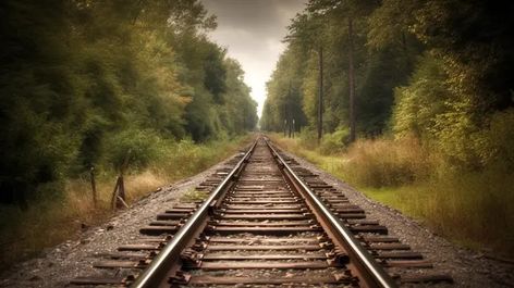 Train Track Background, Gacha Train Background, Train Track Pictures, Transport Aesthetic, Abandoned Train Tracks, Background Train, Train Background, Abandoned Railway, Picture Cat