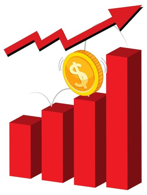 Free vector red bar chart with red arrow... | Free Vector #Freepik #freevector #cartoon-drawing #art #inflation #economic-crisis Inflation Drawing Ideas, Economics Drawing, Inflation Drawing, Inflation Art, Economics Art, Marketing Colors, Economic Crisis, Red Bar, Red Sign