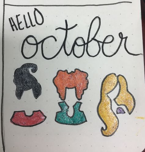 Bullet Journal Doodle Hocus Pocus Hello October Hocus Pocus Doodles, Hocus Pocus Drawings Easy, Hocus Pocus Sketch, Hocus Pocus Drawing Ideas, Hocus Pocus Drawing Easy, Hocus Pocus Drawing, Hocus Pocus Book, Bullet Journal October, Halloween Canvas Art