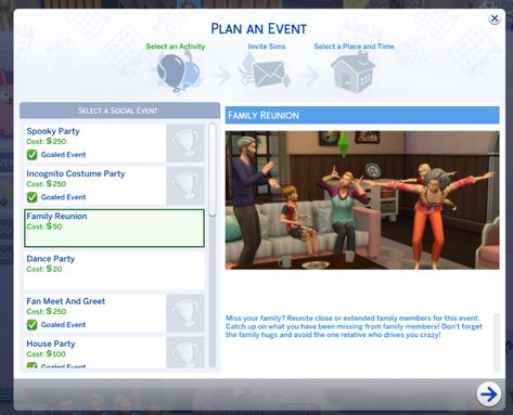 Mod The Sims - Family Reunion Event Ts4 Events, Sims 4 Events Mod, Sims 4 Event Mods, Sims 4 Events, Sims Jobs, Sims 4 Family Mods, Realistic Sims, The Sims 4 Mod, Sims Family