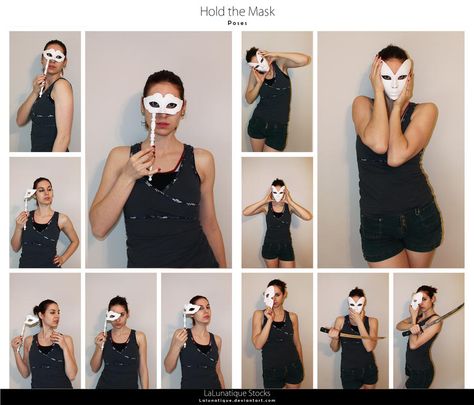 Holding Yourself Pose, Pose With Mask, Holding Mask Reference, Mask Drawing Reference, Mask Poses, Holding A Mask, Mask Reference, Artistic Drawings, Mask Drawing