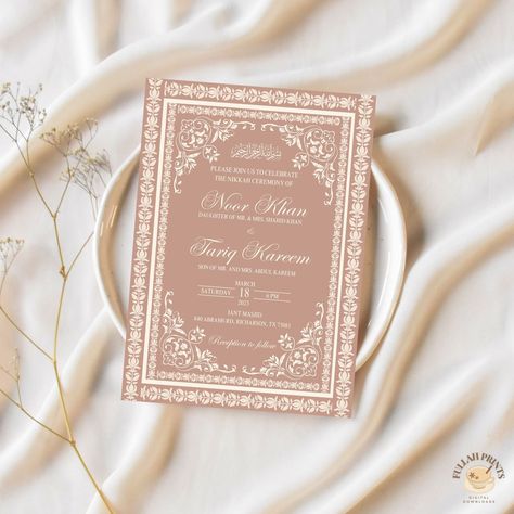 5x7 in. nikkah invitation, shaadi invite, digital invitation, editable template, elegant islamic wedding invitation, islamic wedding evite, nikkah evite, traditional nikkah invitation, nikkah invite, nikkah invite, elegant nikkah invite, nikkah invitation template, luxurious nikkah invite, shaadi invitation, beige nikkah invitation Nikkah Invitation Cards Digital, Nikkah Cards Invitations, Nikkah Invitation Cards, Wedding Invitation Islamic, Nikkah Invite, Nikkah Invitation, Wedding Evite, Wedding Evites, Marriage Inspiration