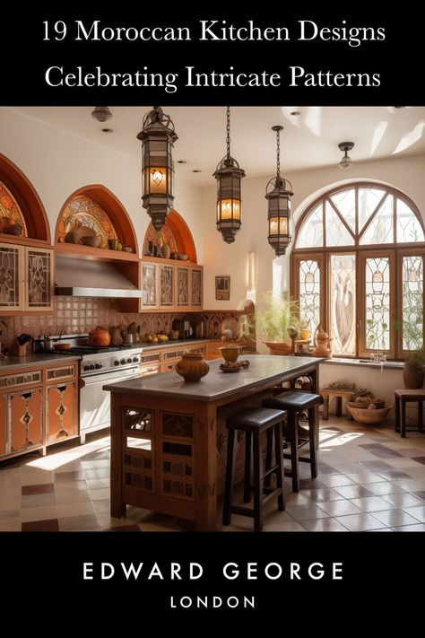 Moroccan kitchen infused with rich flavors of saffron and spice, creating a warm ambiance. Modern Moroccan Kitchen Design, Kitchen Arabic Design, Morocco Kitchen Design, Marocain Kitchen, Turkish Style Kitchen, Interior Home Design Ideas Kitchens, Arabic House Design Interiors, Arab Kitchen Design, Egyptian Kitchen Design