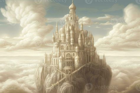 heavenly kingdom surrounded clouds . AI Generated Fantasy Citadel, Sky Kingdom, Cloud Kingdom, Celestial Kingdom, Ice Princess, Free Vectors, Images Photos, Free Stock Photos, Mood Board