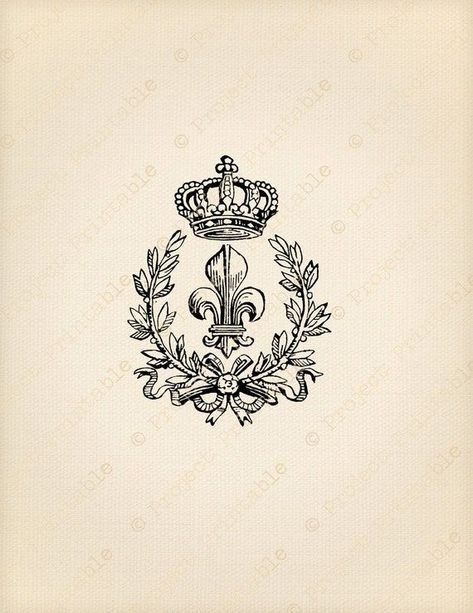 Project Printable, Crown Printable, Gothic Tattoos, Iron On Fabric, Crown Tattoo, Tattoo Art Drawings, Printable Vintage, Burlap Fabric, French Culture