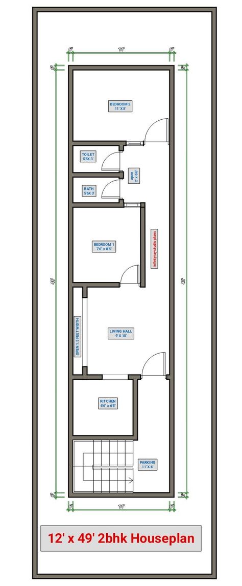 #12x492bhkplan #12by49feethouseplan #12*49plans #12x49homeplans #plans #2bhk #infintyraystudio 12x 40 House Plans, 12×50 House Plan, 12×40 House Plan, 12x40 Floor Plan Layout, 2bhk Plan, East Facing House Plan, Smart House Plans, Micro House Plans, Square House Plans