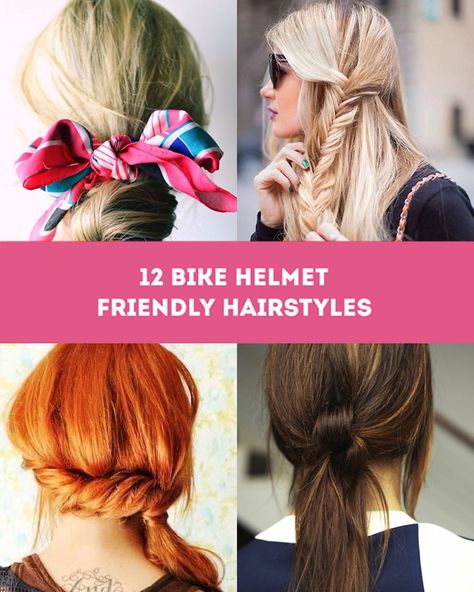 Bike Helmet Friendly Hairstyles / The Sweet Escape Hairstyles For Motorcycle Helmets, Hair Styles For Motorcycle Helmet, Cycling Hairstyles Helmet Hair, Helmet Friendly Hairstyles, Bike Helmet Hairstyles, Biking Hairstyles Helmet Hair, Hairstyles For Helmets For Women, Hard Hat Hairstyles, Motorcycle Helmet Hairstyles