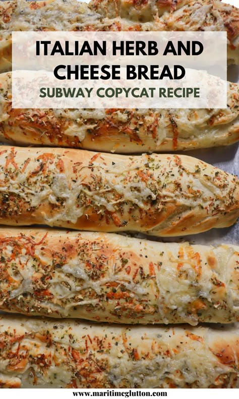 Bread Machine Subway Bread, Copycat Subway Italian Herb And Cheese Bread, Diy Italian Herb And Cheese Bread, Subway Herb And Cheese Bread, Diy Subway Bread, Bulk Bread Recipe, How To Make Subway Bread, Cobs Bread Copycat Recipes, Sub Buns Recipe Bread Machine