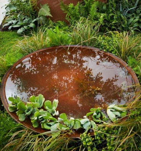 Container Water Gardens, Garden Water Feature, Chelsea Garden, Living Modern, Have Inspiration, Water Features In The Garden, Chelsea Flower Show, Corten Steel, Garden Features