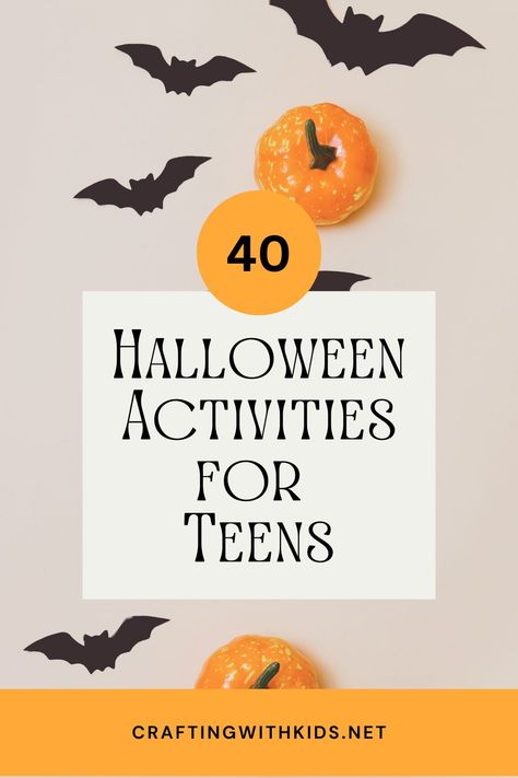 40 Fun Halloween Activities for Teens Indoor Halloween Activities, Halloween Activities For Adults, Halloween Activities For Teens, Teen Halloween Party, Halloween Bucket List, Fun Halloween Activities, Halloween Party Activities, Fun Halloween Games, Halloween Scavenger Hunt