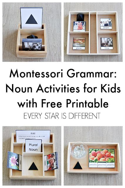 Montessori Grammar: Noun Activities for Kids with Free Printable Literacy Printables Preschool, Montessori Noun Activities, Montessori Grammar Free Printable, 1st Grade Montessori, Montessori Language Activities 3-6, Montessori 3-6, Montessori Writing Activities, Montessori Language Activities, Montessori For Kids