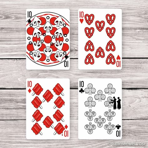 The Delicious deck by Emmanuel Jose. Delicious: https://www.kickstarter.com/projects/emmanueljose/delicious-playing-card-deck-uspcc-printed Unique Playing Cards Design, Playing Card Crafts, Diy Playing Cards, Unique Playing Cards, Funny Sketches, Playing Cards Art, Birthday Card Drawing, Playing Cards Design, Paint Cards